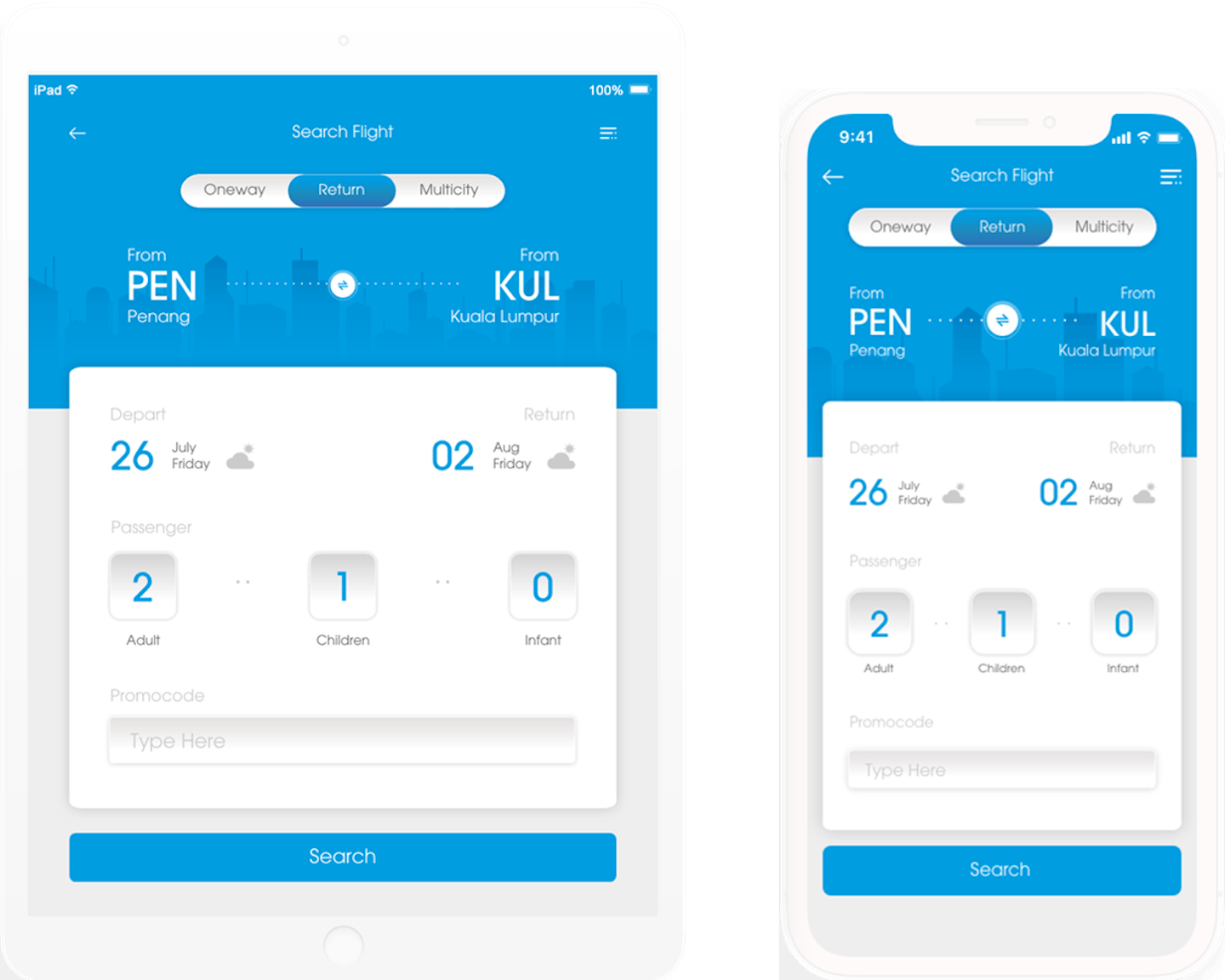 Voyage omni-channel native mobile app enabling mobile-first UX on mobile and tablet